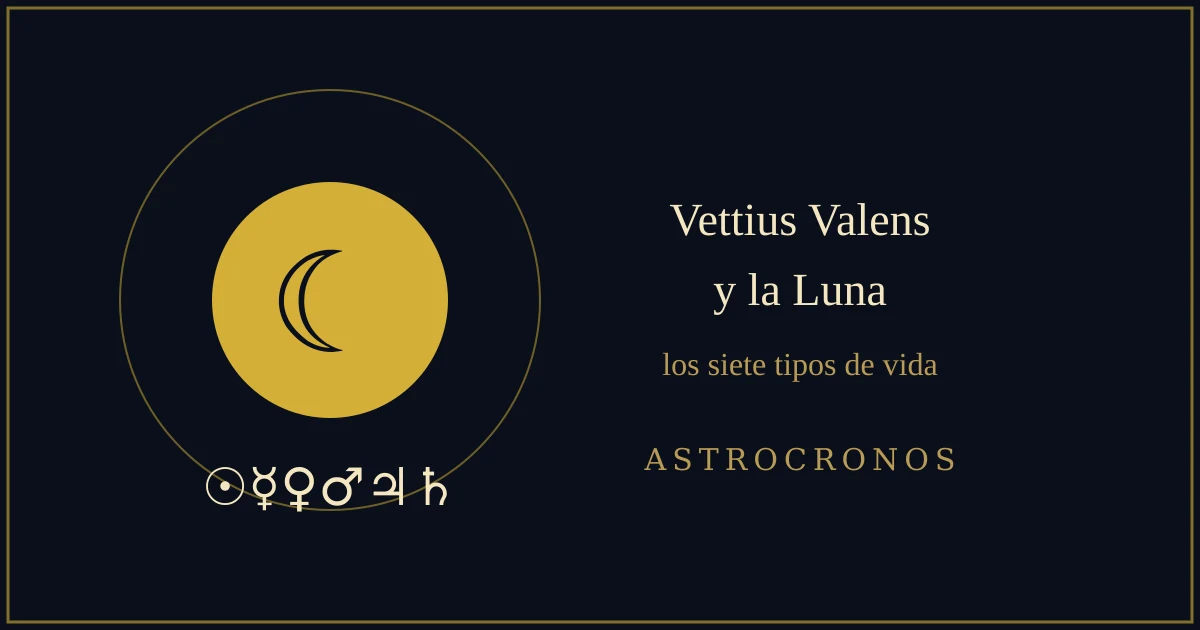 Vettius Valens y la Luna: los siete tipos de vida según los aspectos planetarios